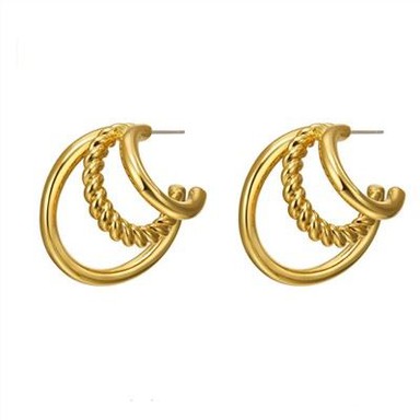 Orecchini a cerchio a triplo strato