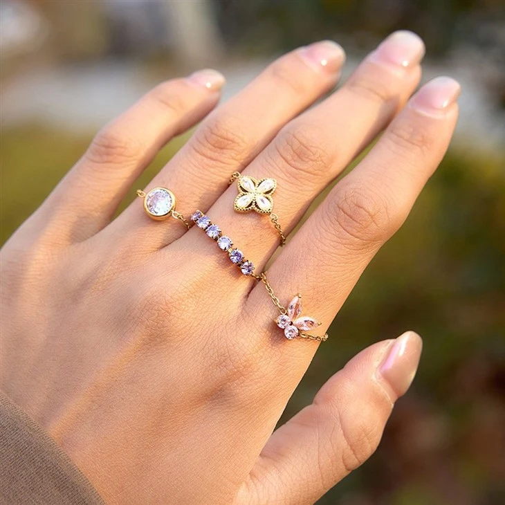 Adjustable Zircon Band Rings best