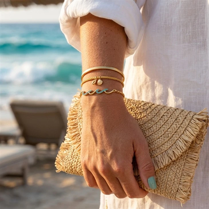 Bracciale con onda blu dell'oceano