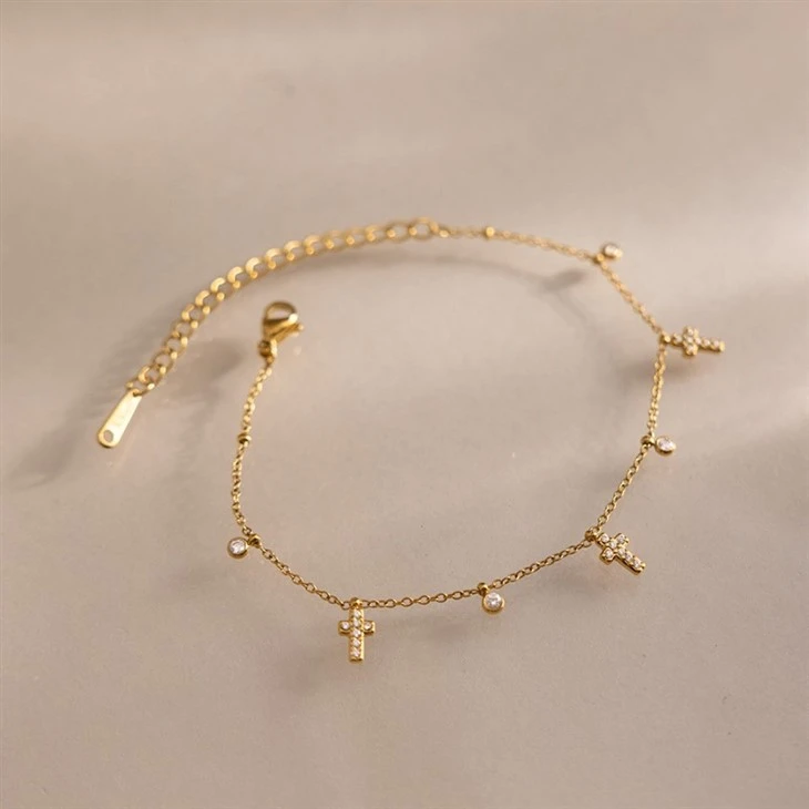 Cross Drop Sparkle Bracelet high quality