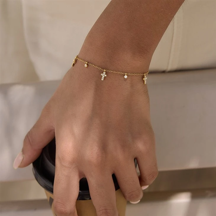Cross Drop Sparkle Bracelet factory