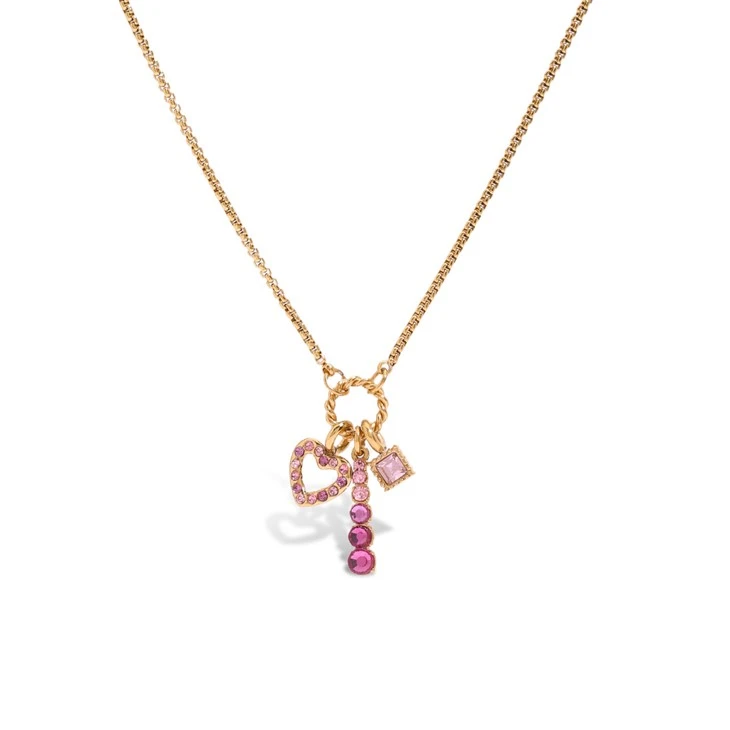 Collana del fascino del cuore rosa