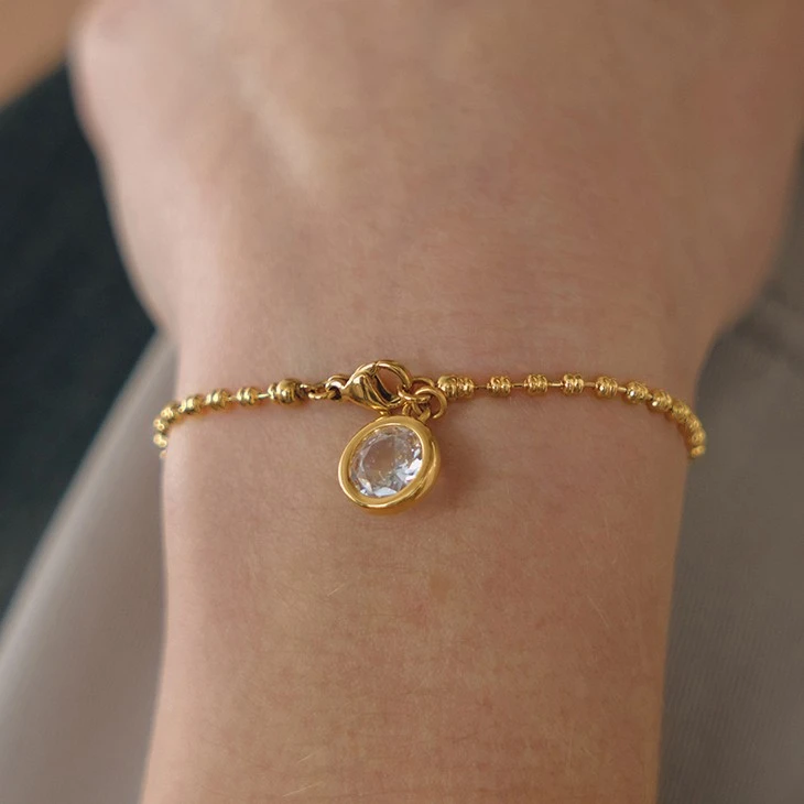 Round CZ Bezel Pendant Bracelet factory