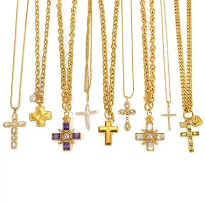 Collane con croce in acciaio inossidabile 316
