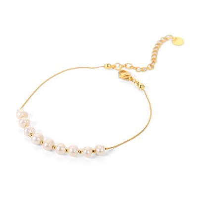 Bracciale a mezza catena con mezza perla