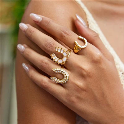 Anello a ferro di cavallo in acciaio inossidabile