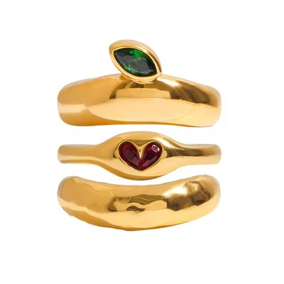 Set di anelli a cupola in zircone